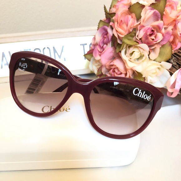 Authentic Chloe Sunglasses, Burgundy- CL223303 main image 6